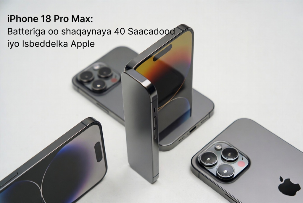 iPhone 18 Pro Max: Batteriga oo shaqaynaya 40 Saacadood iyo Isbeddelka Apple