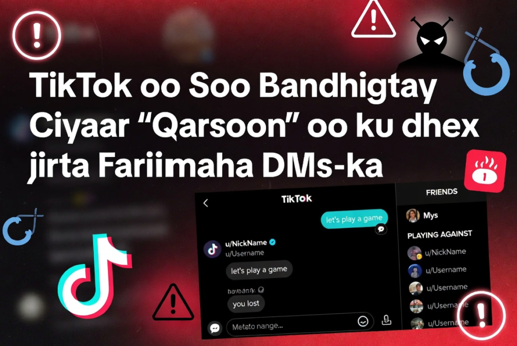 TikTok oo Soo Bandhigtay Ciyaar "Qarsoon" oo ku dhex jirta Fariimaha DMs-ka