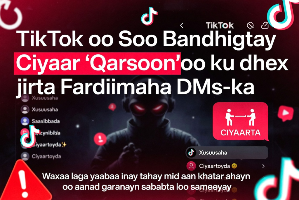 TikTok oo Soo Bandhigtay Ciyaar "Qarsoon" oo ku dhex jirta Fariimaha DMs-ka